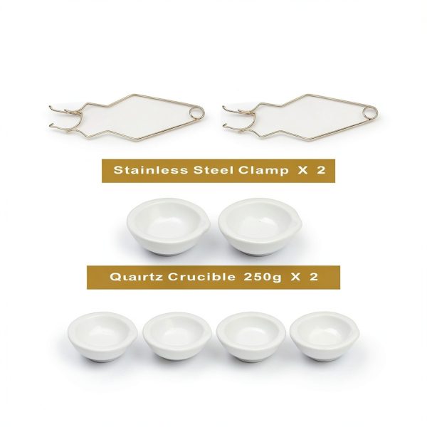 8 Pieces Ceramic Crucible Kit Include Ceramic Quartz Crucibles Bowl and 2 Pcs Whipclip Handle 2A Melting Gold Silver Copper Smelting Metal Casting Jewelry (A Set)-1