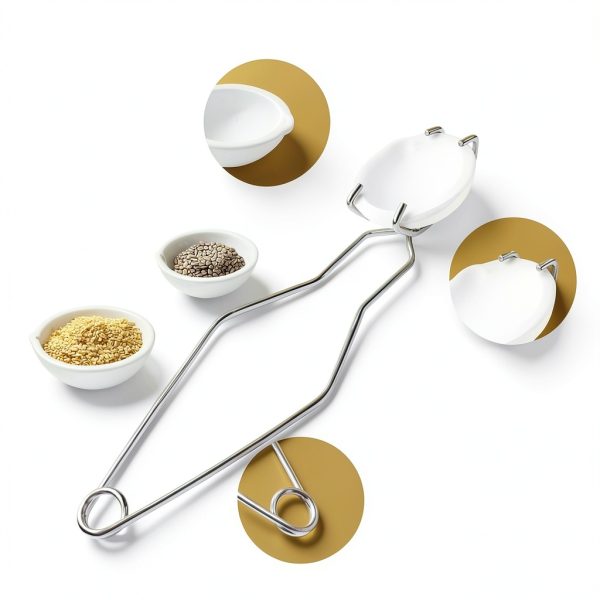 8 Pieces Ceramic Crucible Kit Include Ceramic Quartz Crucibles Bowl and 2 Pcs Whipclip Handle 2A Melting Gold Silver Copper Smelting Metal Casting Jewelry (A Set)-3