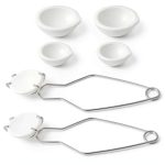 8 Pieces Ceramic Crucible Kit Include Ceramic Quartz Crucibles Bowl and 2 Pcs Whipclip Handle 2A Melting Gold Silver Copper Smelting Metal Casting Jewelry (A Set)-0