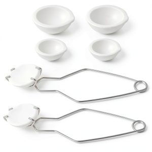 8 Pieces Ceramic Crucible Kit Include Ceramic Quartz Crucibles Bowl and 2 Pcs Whipclip Handle 2A Melting Gold Silver Copper Smelting Metal Casting Jewelry (A Set)-0