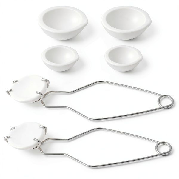 8 Pieces Ceramic Crucible Kit Include Ceramic Quartz Crucibles Bowl and 2 Pcs Whipclip Handle 2A Melting Gold Silver Copper Smelting Metal Casting Jewelry (A Set)-0