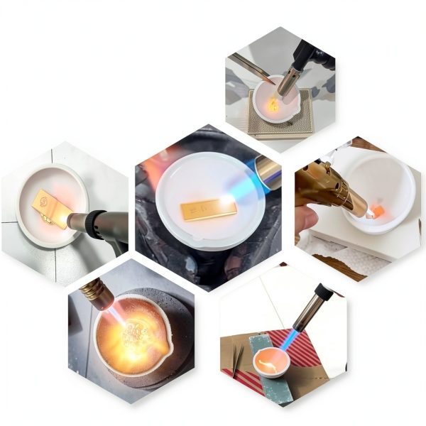 8 Pieces Ceramic Crucible Kit Include Ceramic Quartz Crucibles Bowl and 2 Pcs Whipclip Handle 2A Melting Gold Silver Copper Smelting Metal Casting Jewelry (A Set)-4