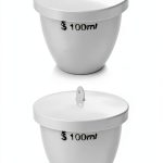 QWORK Porcelain Crucible with Lid 100ml Crucible High Temp Resistant-0
