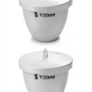 QWORK Porcelain Crucible with Lid 100ml Crucible High Temp Resistant-0