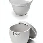 QWORK Porcelain Crucible with Lid 2 Pack 50ml White Smooth Surface-0