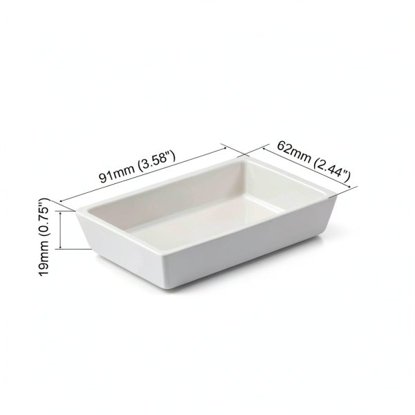 Porcelain Crucible 60ml Rectangular Boat Sample Holder uxcell 2pcs-1