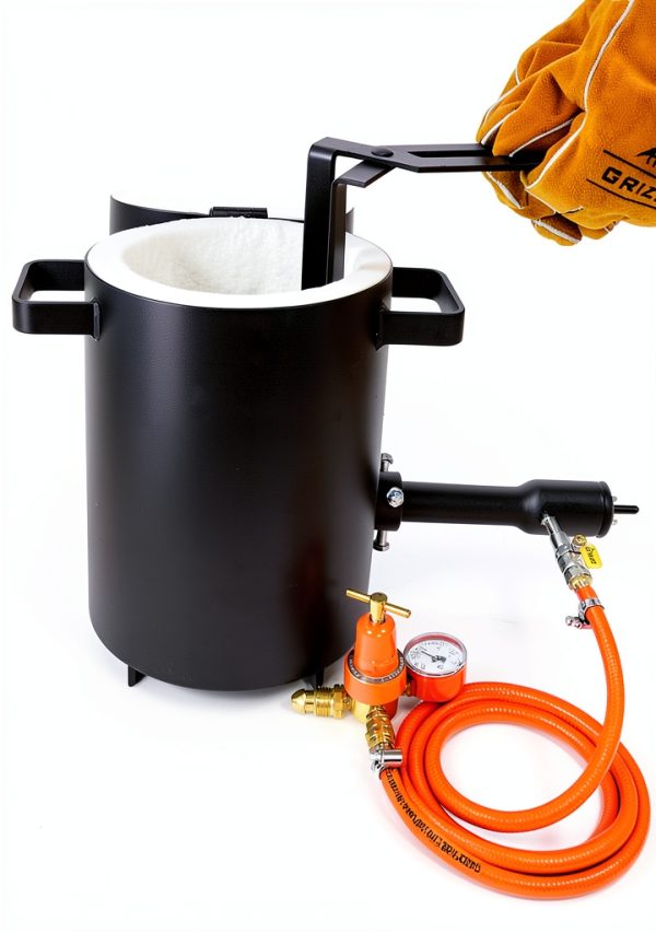 DEVIL-FORGE Gas Propane Furnace FB1Sb 4kg Crucible Kit with Tongs-2