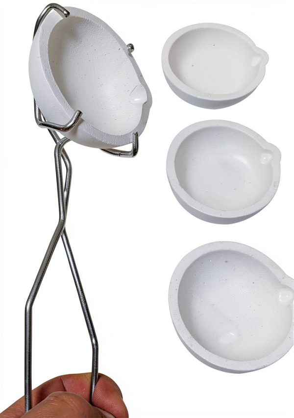 Ceramic Quartz Crucible Kit 5PCS with Steel Whip Tongs - SUFJIO Set-3