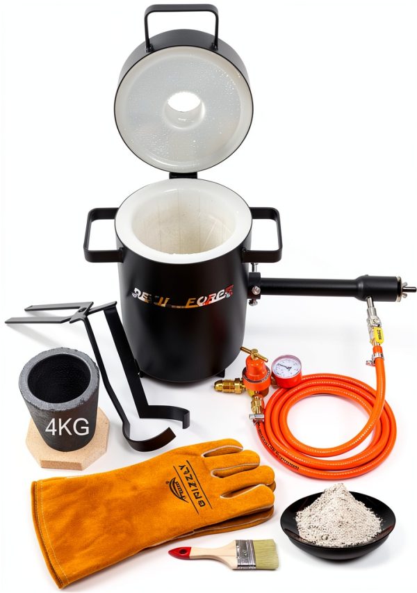 DEVIL-FORGE Gas Propane Furnace FB1Sb 4kg Crucible Kit with Tongs-0